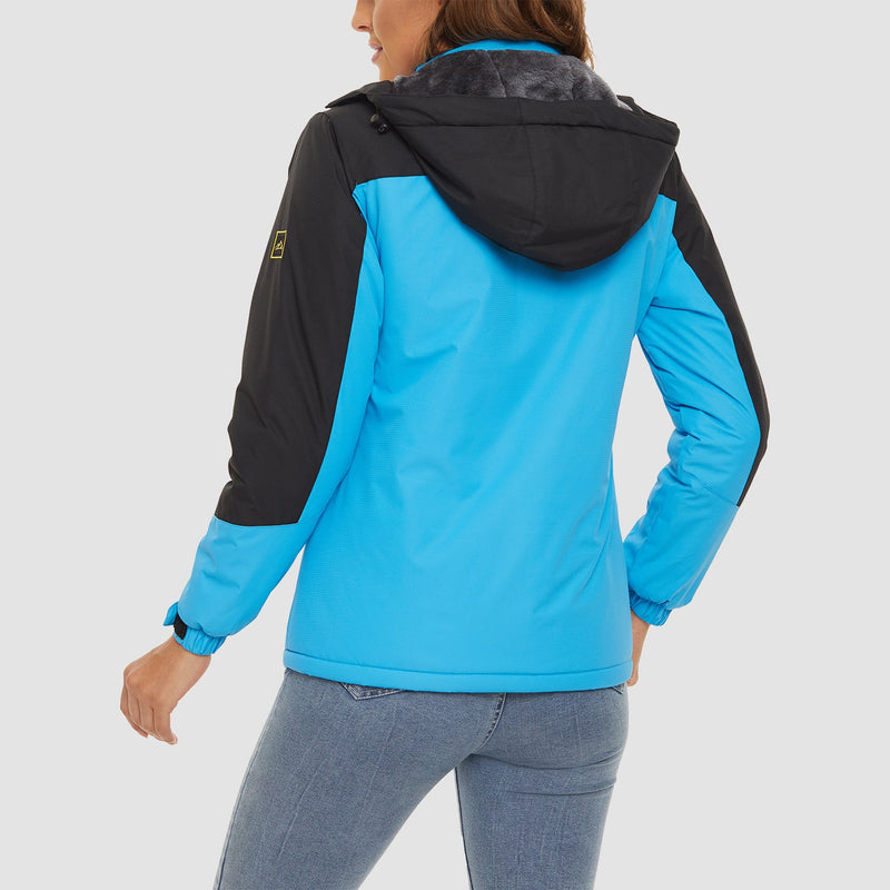 Women's Water-Resistant Fleece Ski Jacket - 4 Pocket Design for Ultimate Comfort and Convenience