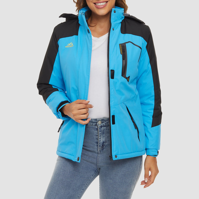 Women's Water-Resistant Fleece Ski Jacket - 4 Pocket Design for Ultimate Comfort and Convenience