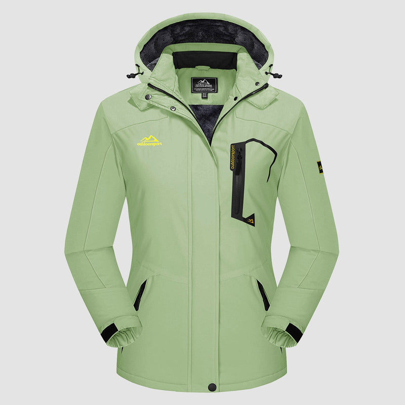 Women's Water-Resistant Fleece Ski Jacket - 4 Pocket Design for Ultimate Comfort and Convenience