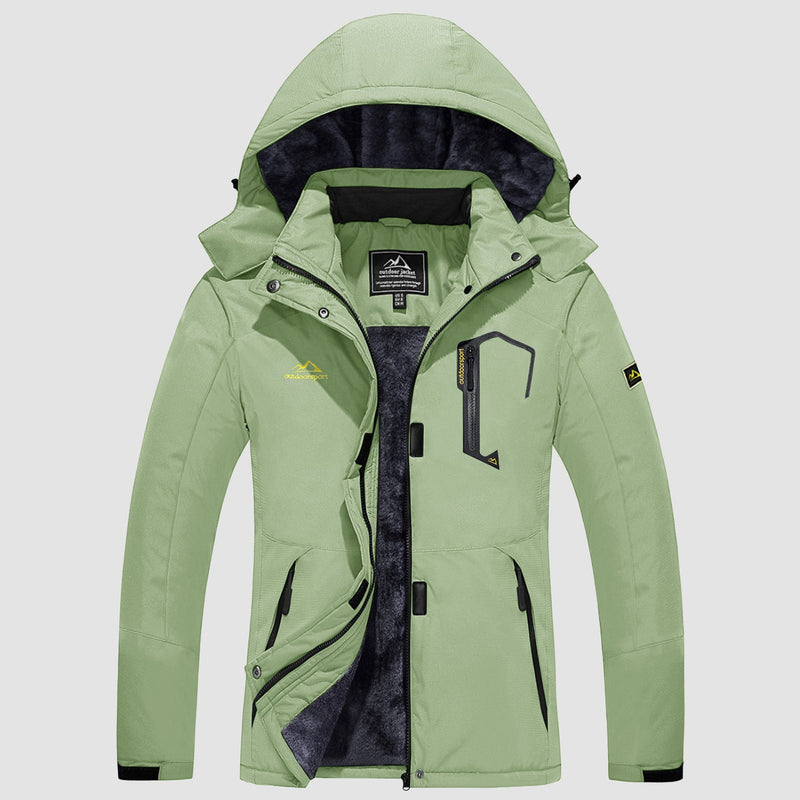 Women's Water-Resistant Fleece Ski Jacket - 4 Pocket Design for Ultimate Comfort and Convenience