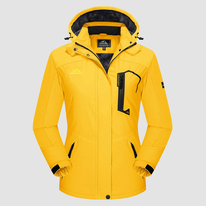 Women's Water-Resistant Fleece Ski Jacket - 4 Pocket Design for Ultimate Comfort and Convenience