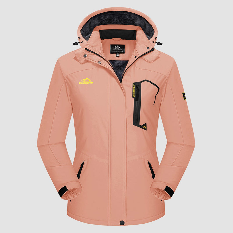 Women's Water-Resistant Fleece Ski Jacket - 4 Pocket Design for Ultimate Comfort and Convenience