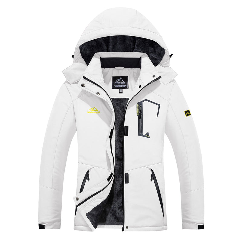 Women's Water-Resistant Fleece Ski Jacket - 4 Pocket Design for Ultimate Comfort and Convenience