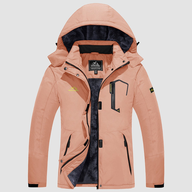 Women's Water-Resistant Fleece Ski Jacket - 4 Pocket Design for Ultimate Comfort and Convenience