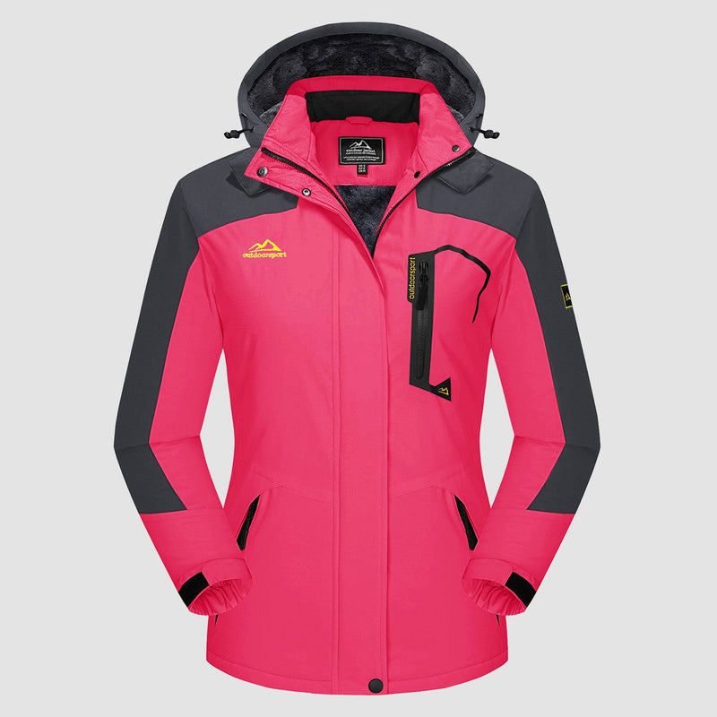Women's Water-Resistant Fleece Ski Jacket - 4 Pocket Design for Ultimate Comfort and Convenience