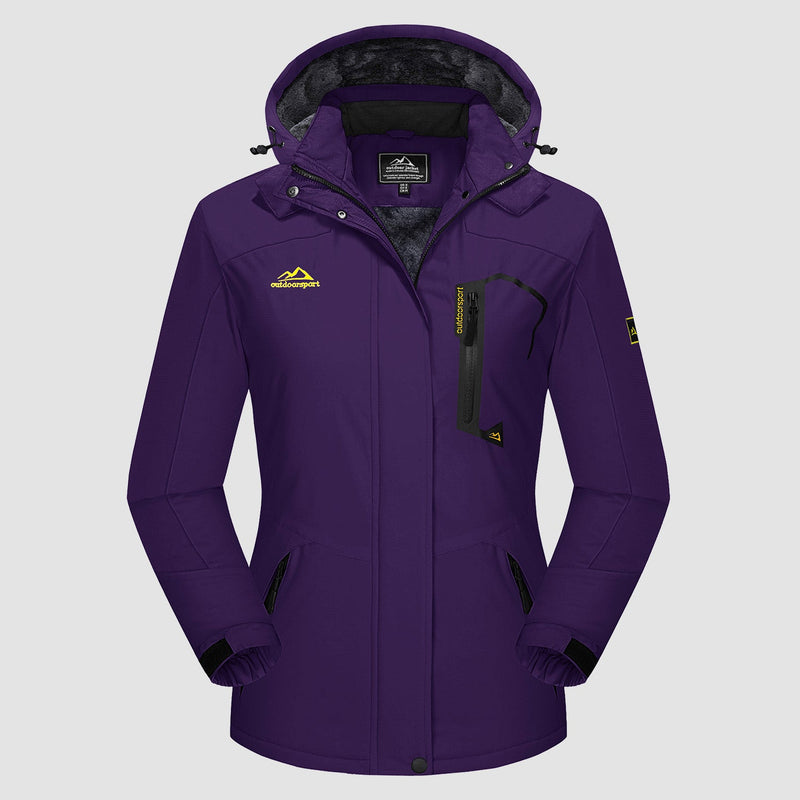 Women's Water-Resistant Fleece Ski Jacket - 4 Pocket Design for Ultimate Comfort and Convenience