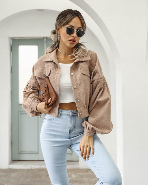 Stylish Women's Casual Cropped Jacket - Lightweight, Versatile & Trendy Outerwearc