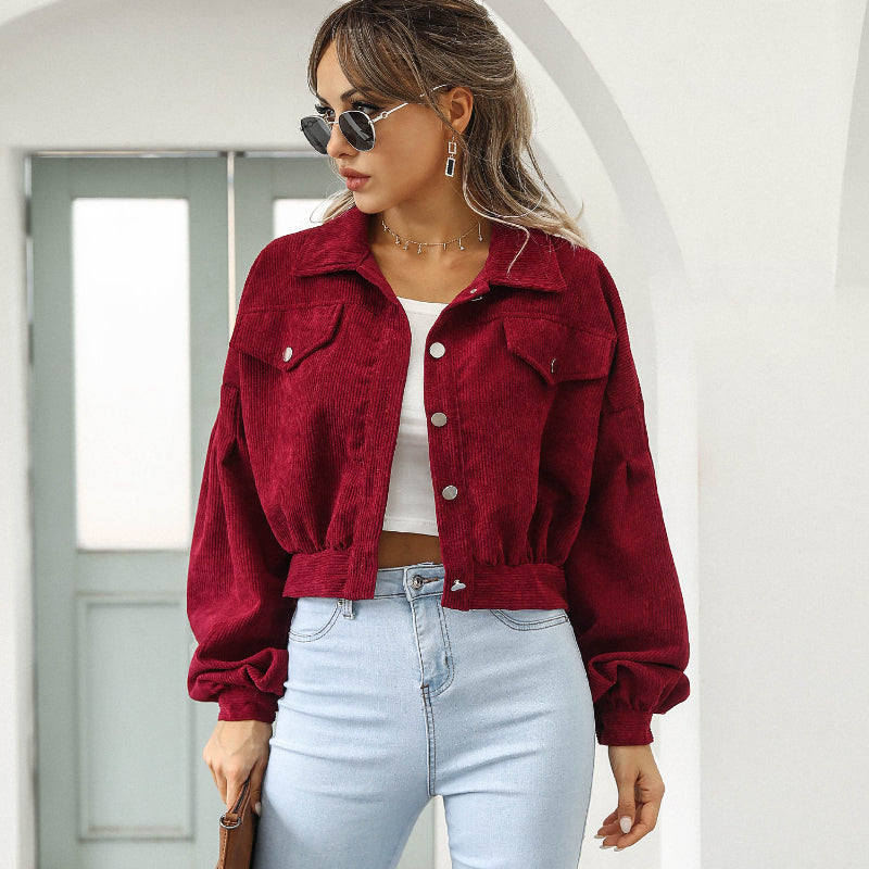 Stylish Women's Casual Cropped Jacket - Lightweight, Versatile & Trendy Outerwearc