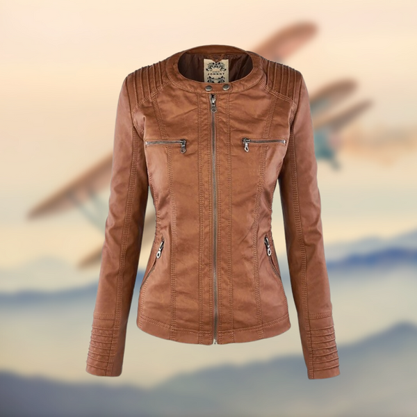 Women's Stylish Leather Jacket with Hood - Trendy Casual Outerwear for All Seasons