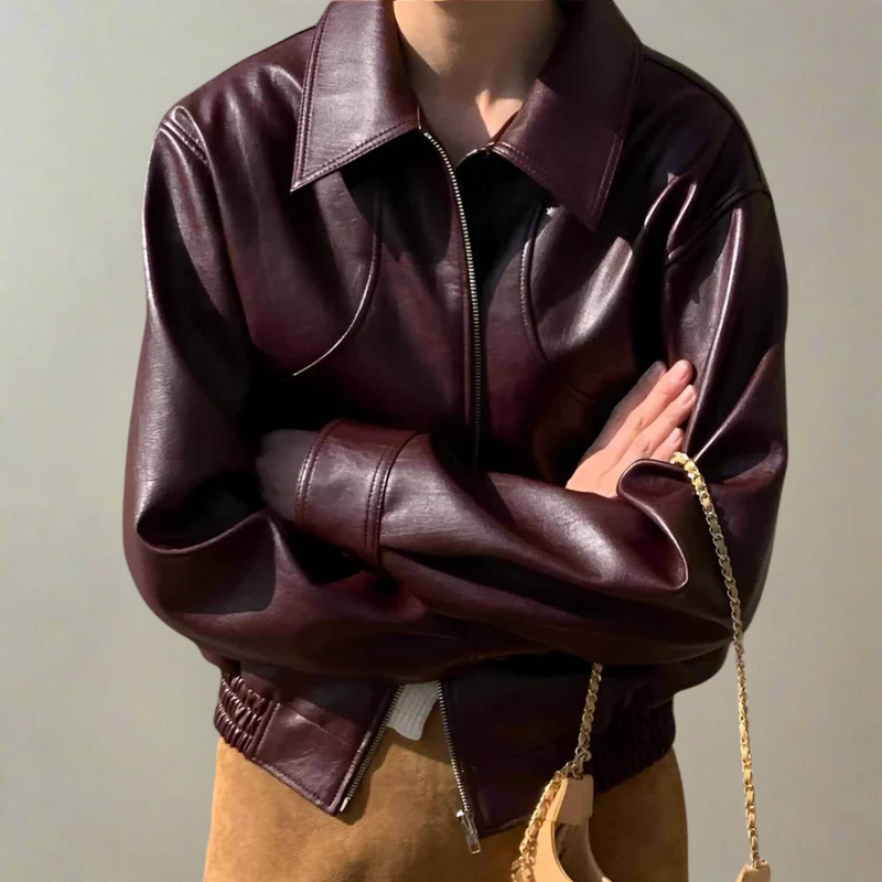 Stylish Women's Genuine Leather Jacket - Classic Biker Design, Perfect for All Seasons