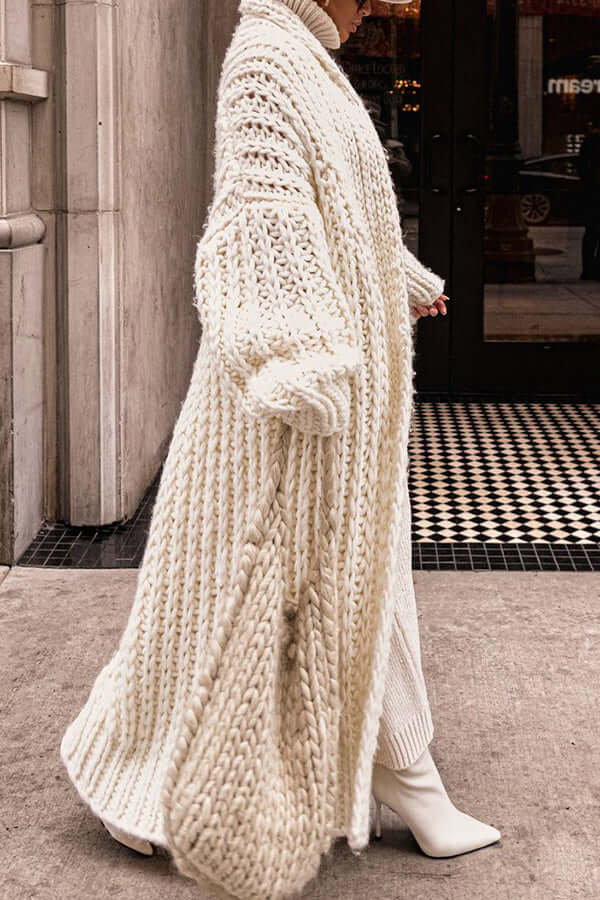 Cozy Women's Long Chunky Knit Cardigan - Oversized Fit for Ultimate Comfort