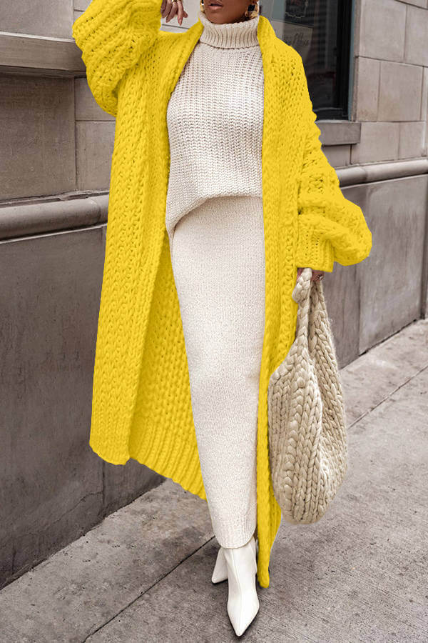Cozy Women's Long Chunky Knit Cardigan - Oversized Fit for Ultimate Comfort