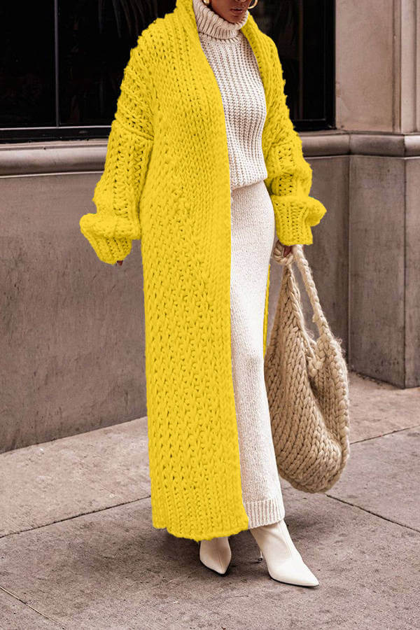 Cozy Women's Long Chunky Knit Cardigan - Oversized Fit for Ultimate Comfort