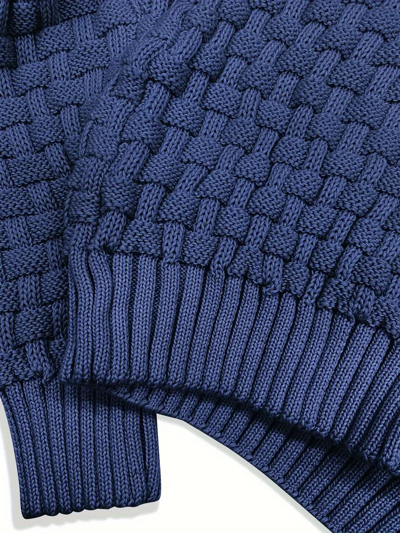 Men's Shawl Collar Textured Knit Jumper with Stylish Button Detail - Cozy & Versatile Sweater