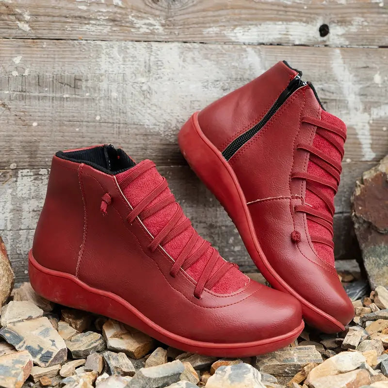 Women's Orthopedic Leather Shoes with Zip Closure | Comfortable, Durable & Stylish Design for All-Day Support