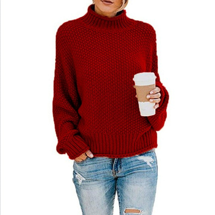 Women's Oversized Chunky Knit Turtleneck Sweater - Cozy, Stylish, and Perfect for Fall/Winter Fashion