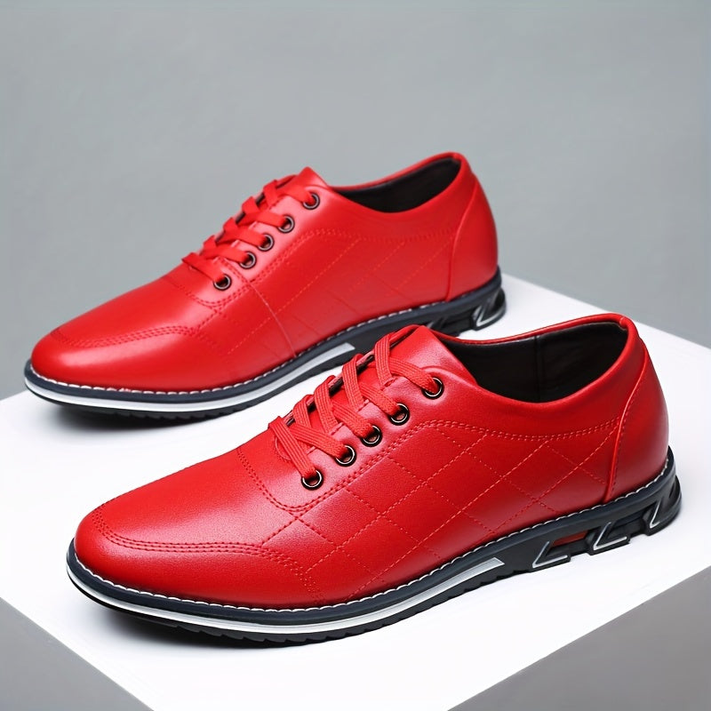 Men's Quilted Lace-Up Casual Shoes with Sport Sole - Stylish & Comfortable Footwear for Everyday Wear