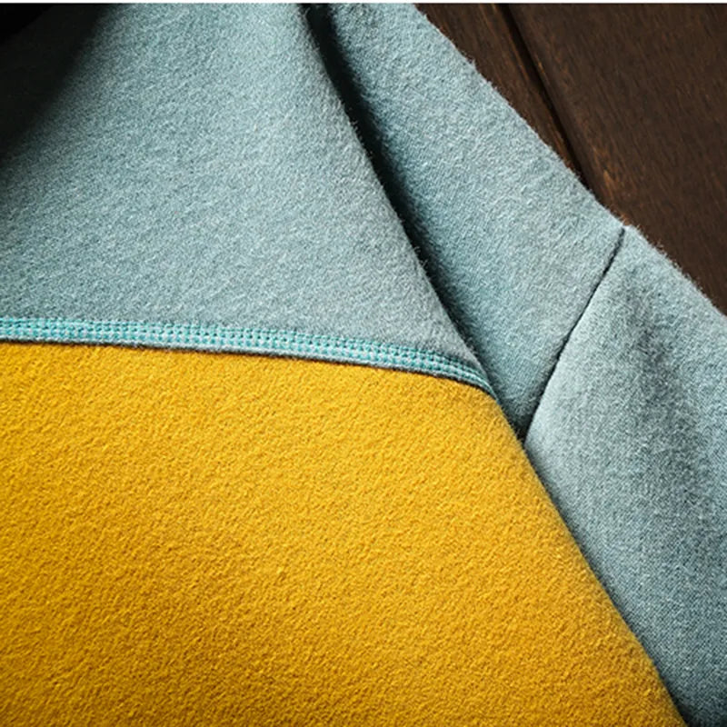 Men's Geometric Colorblock Hoodie with Kangaroo Pocket | Stylish Casual Sweatshirt for Everyday Wear