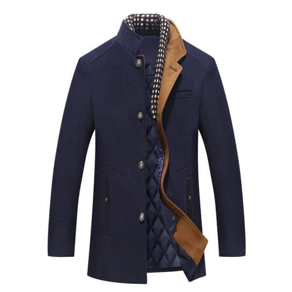 Men's Slim Fit Wool Winter Coat - Stylish & Warm Outerwear for Cold Weather