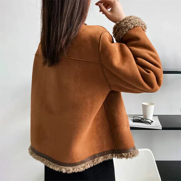 Women's Cozy Button-Up Winter Jacket with Soft Inner Lining - Stylish & Warm Outerwear for Cold Weather