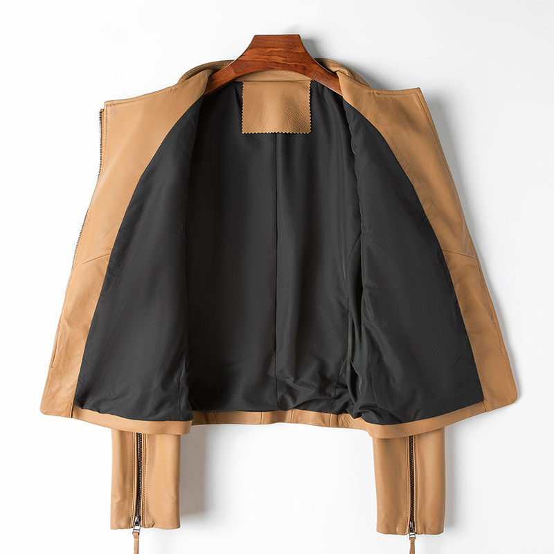 Women's Long Sleeve Striking Leather Jacket - Stylish & Trendy Outerwear