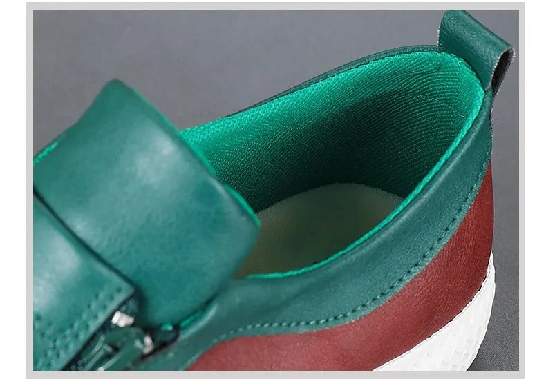 Men's Casual Slip-On Sneakers with Side Zipper & Stylish Contrast Panels - Comfortable Everyday Footwear