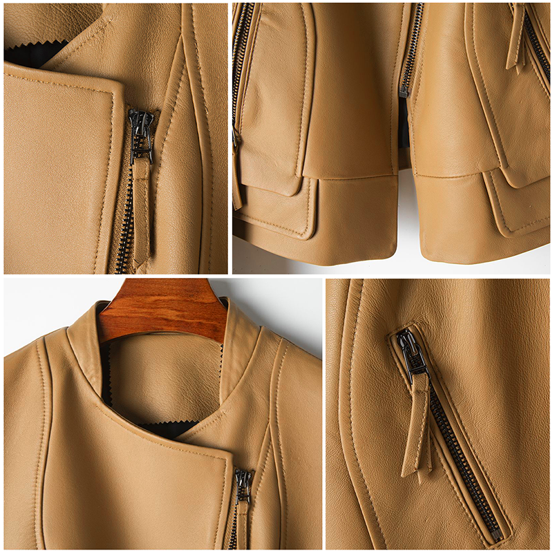 Women's Long Sleeve Striking Leather Jacket - Stylish & Trendy Outerwear