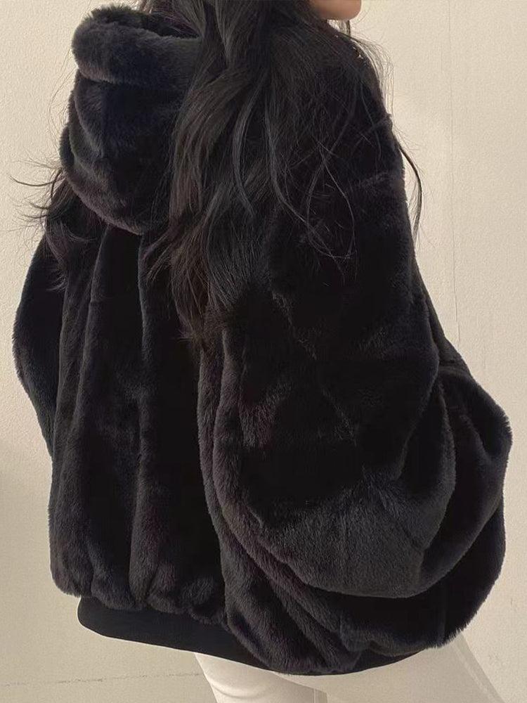 Women's Oversized Winter Jacket - Cozy Soft Lining, Zip Closure, Perfect for Cold Weather