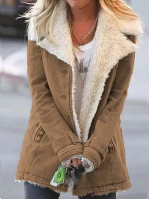 Women's Winter Jacket - Cozy Soft Lining, Stylish Turn-Down Collar, Warm & Comfortable Outerwear