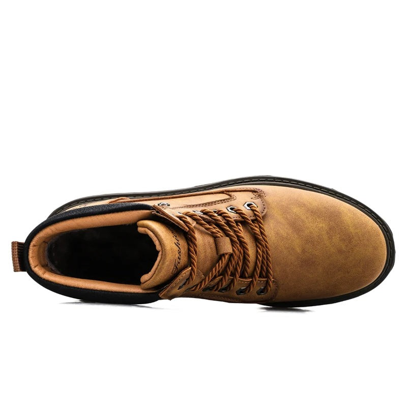 Men's Rugged Lace-Up Ankle Boots with Durable Outsole & Comfort Padded Collar - Perfect for Outdoor Adventures