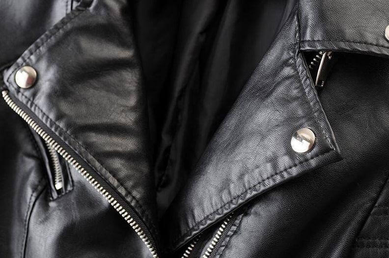 Women's Classic Black Leather Biker Jacket - Stylish & Durable Motorcycle Outerwear