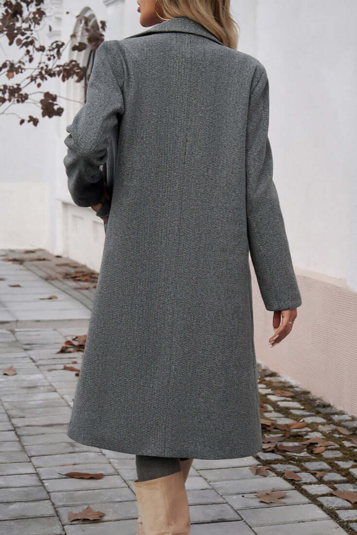 Elegant Women's Double Breasted Long Coat - Stylish & Warm Outerwear for Fall & Winter