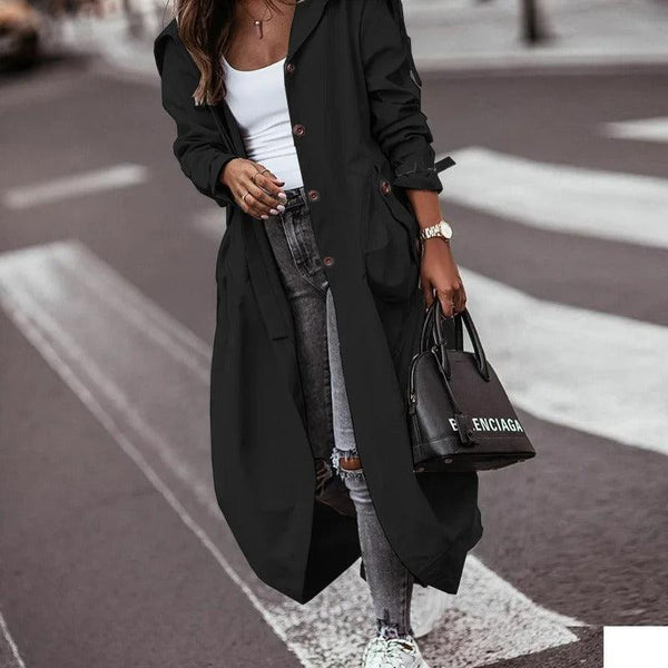 Elnara Chic Lightweight Waterproof Spring Coat - Stylish Long Design for All Weather