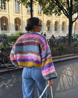 Women's Colorful Chunky Knit Open Front Cardigan - Cozy & Stylish Knitwear