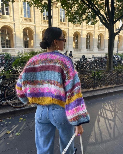 Women's Colorful Chunky Knit Open Front Cardigan - Cozy & Stylish Knitwear