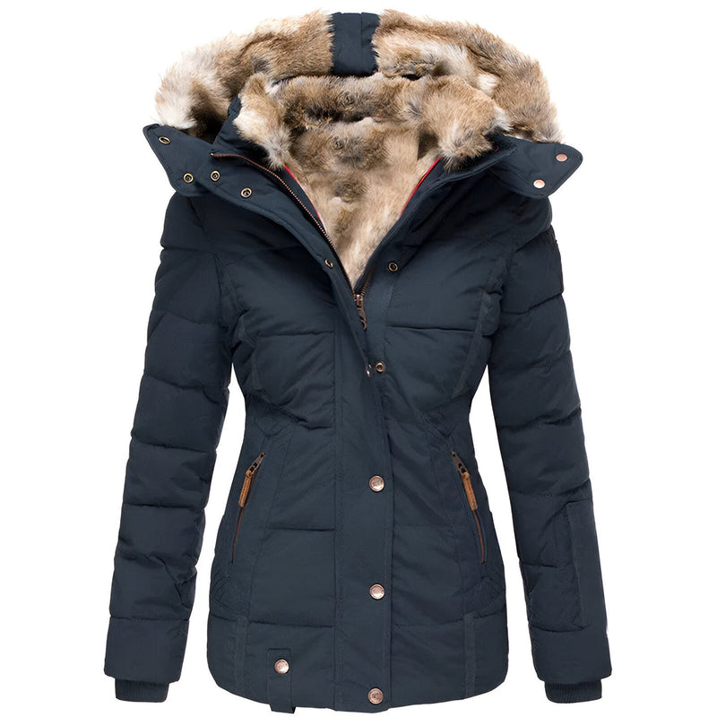 Women's Slim Fit Hooded Puffer Jacket - Stylish & Warm Winter Outerwear