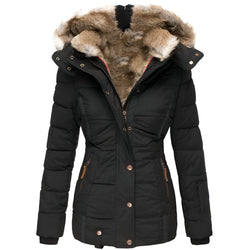 Women's Slim Fit Hooded Puffer Jacket - Stylish & Warm Winter Outerwear