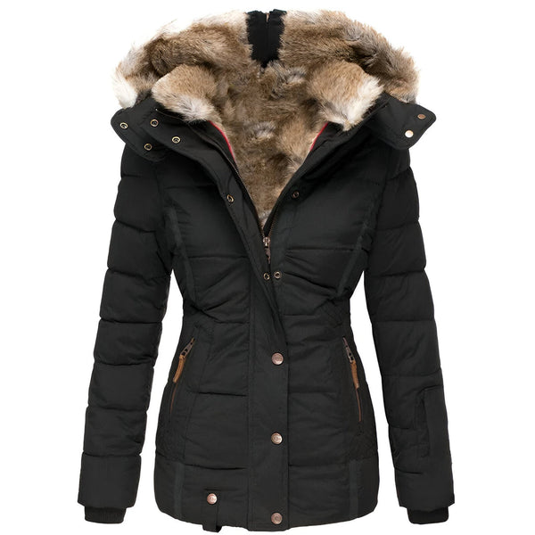 Women's Slim Fit Hooded Puffer Jacket - Stylish & Warm Winter Outerwear