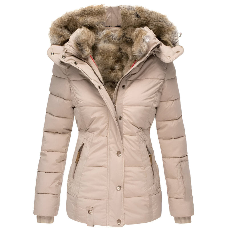 Women's Slim Fit Hooded Puffer Jacket - Stylish & Warm Winter Outerwear