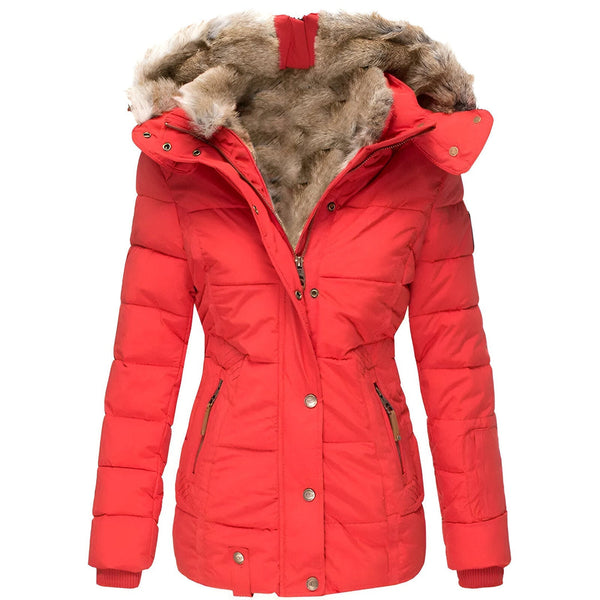 Women's Slim Fit Hooded Puffer Jacket - Stylish & Warm Winter Outerwear