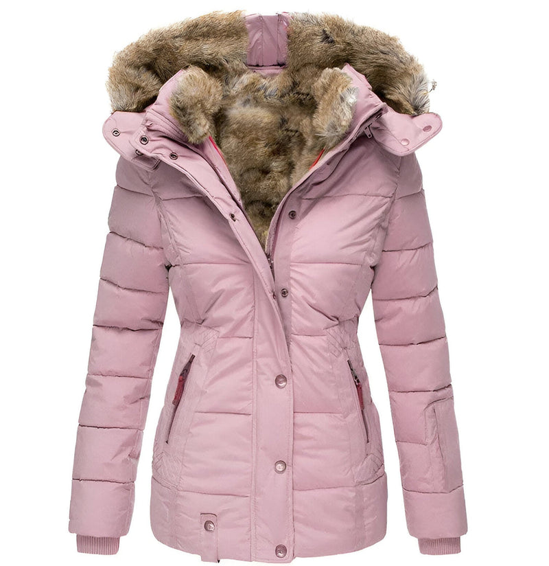 Women's Slim Fit Hooded Puffer Jacket - Stylish & Warm Winter Outerwear