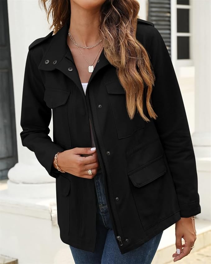 Women's Modern Chic Zipper Jacket - Stylish Lightweight Outerwear for Trendy Looks