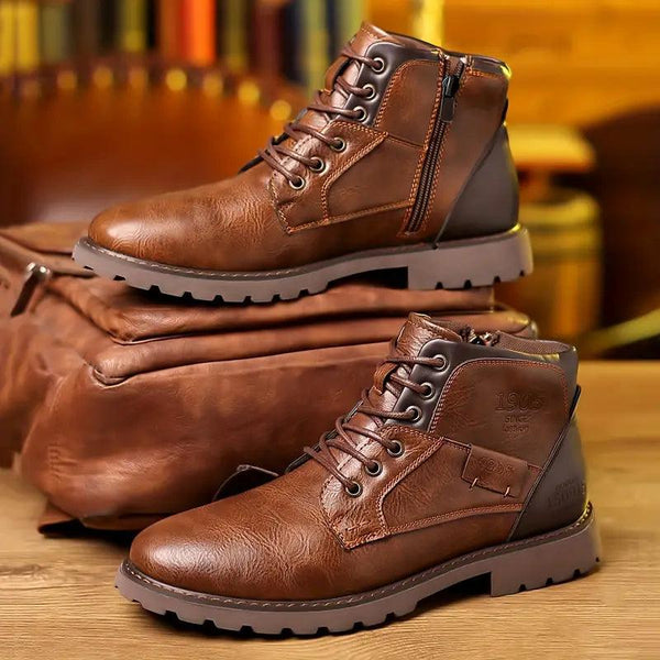 Men's Elegant Zipper Dress Boots - Stylish & Durable Footwear for Formal Occasions