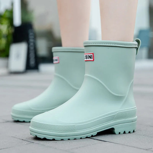 Women's Mid-Calf Waterproof Rain Boots - Non-Slip Sole for Ultimate Grip & Comfort