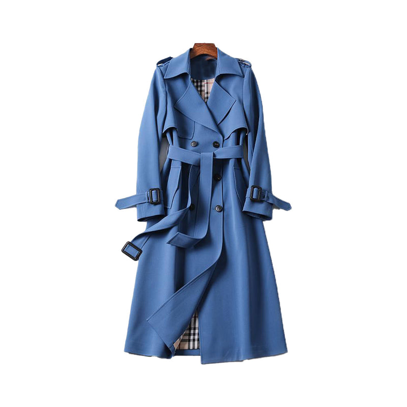 Stylish Women's Double Button Trench Coat - Classic Outerwear for All Seasons