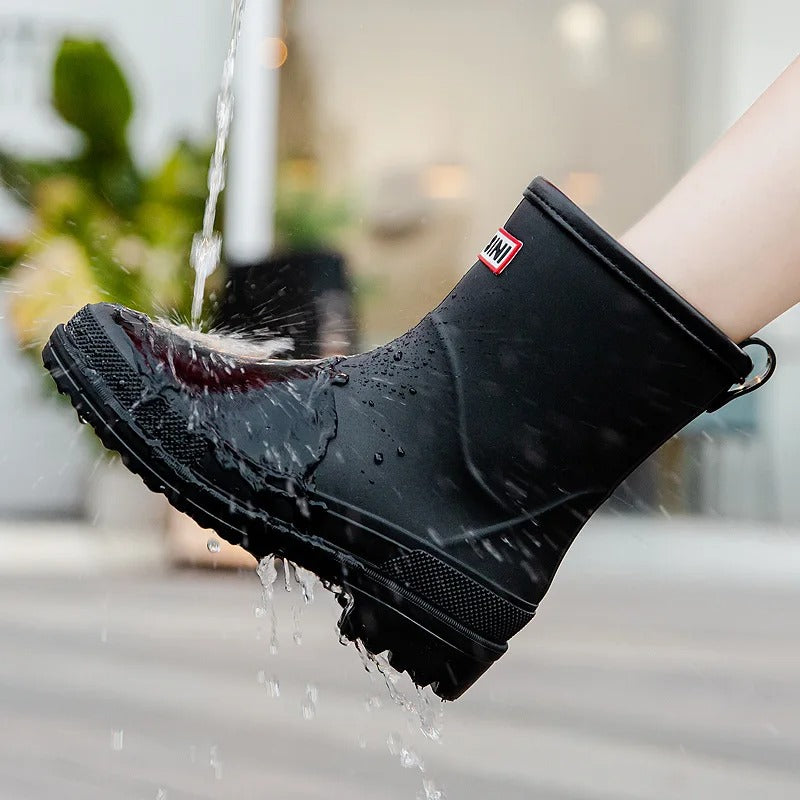 Women's Mid-Calf Waterproof Rain Boots - Non-Slip Sole for Ultimate Grip & Comfort