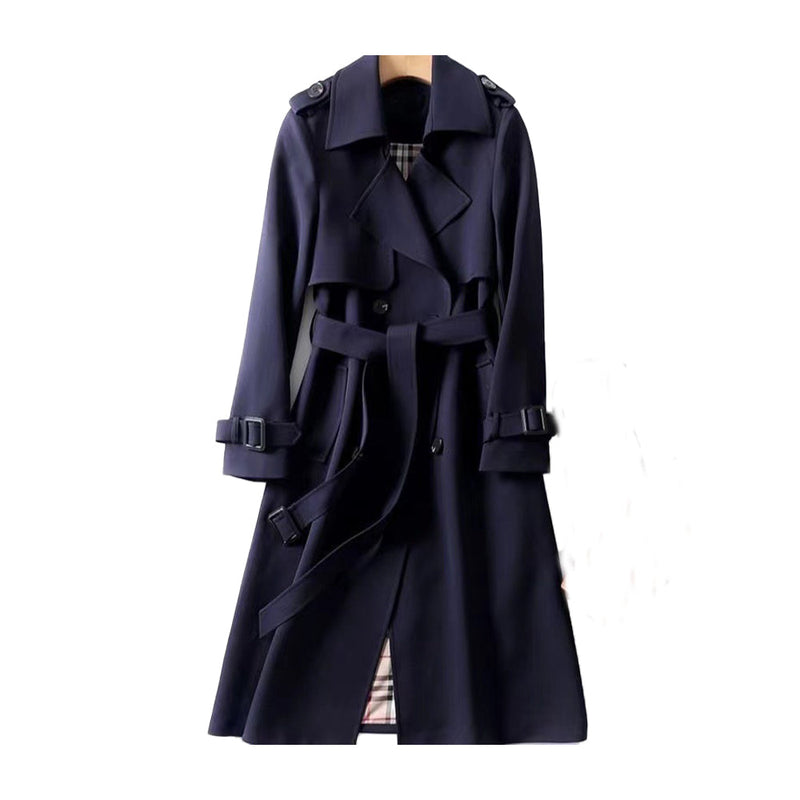 Stylish Women's Double Button Trench Coat - Classic Outerwear for All Seasons