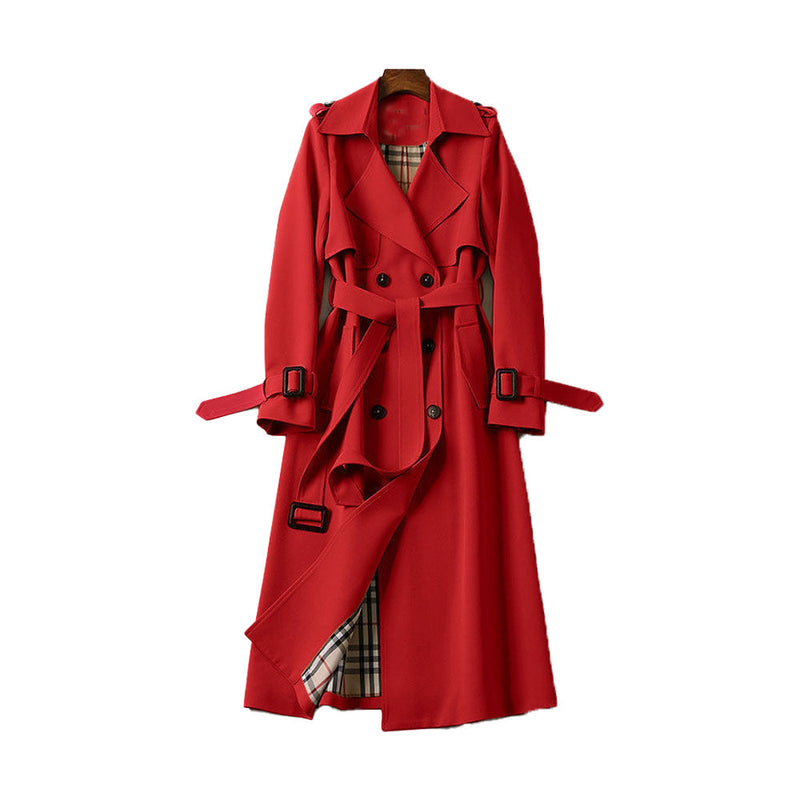 Stylish Women's Double Button Trench Coat - Classic Outerwear for All Seasons