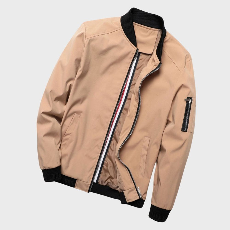 Men's Lightweight Bomber Jacket with Zipper Pockets - Stylish & Versatile Outerwear for All Seasons