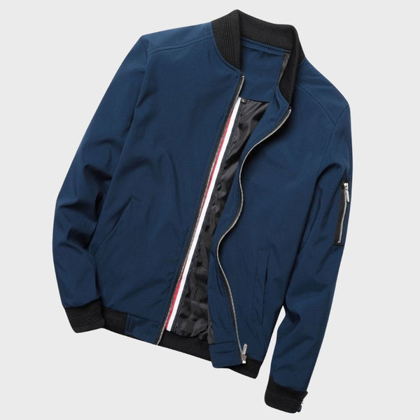 Men's Lightweight Bomber Jacket with Zipper Pockets - Stylish & Versatile Outerwear for All Seasons